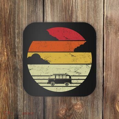 Vintage Camping Sunset Coaster
