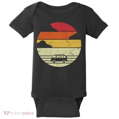 Vintage Camping Sunset Baby Bodysuit