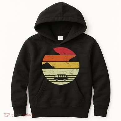 Vintage Camping Sunset Kids Hoodie