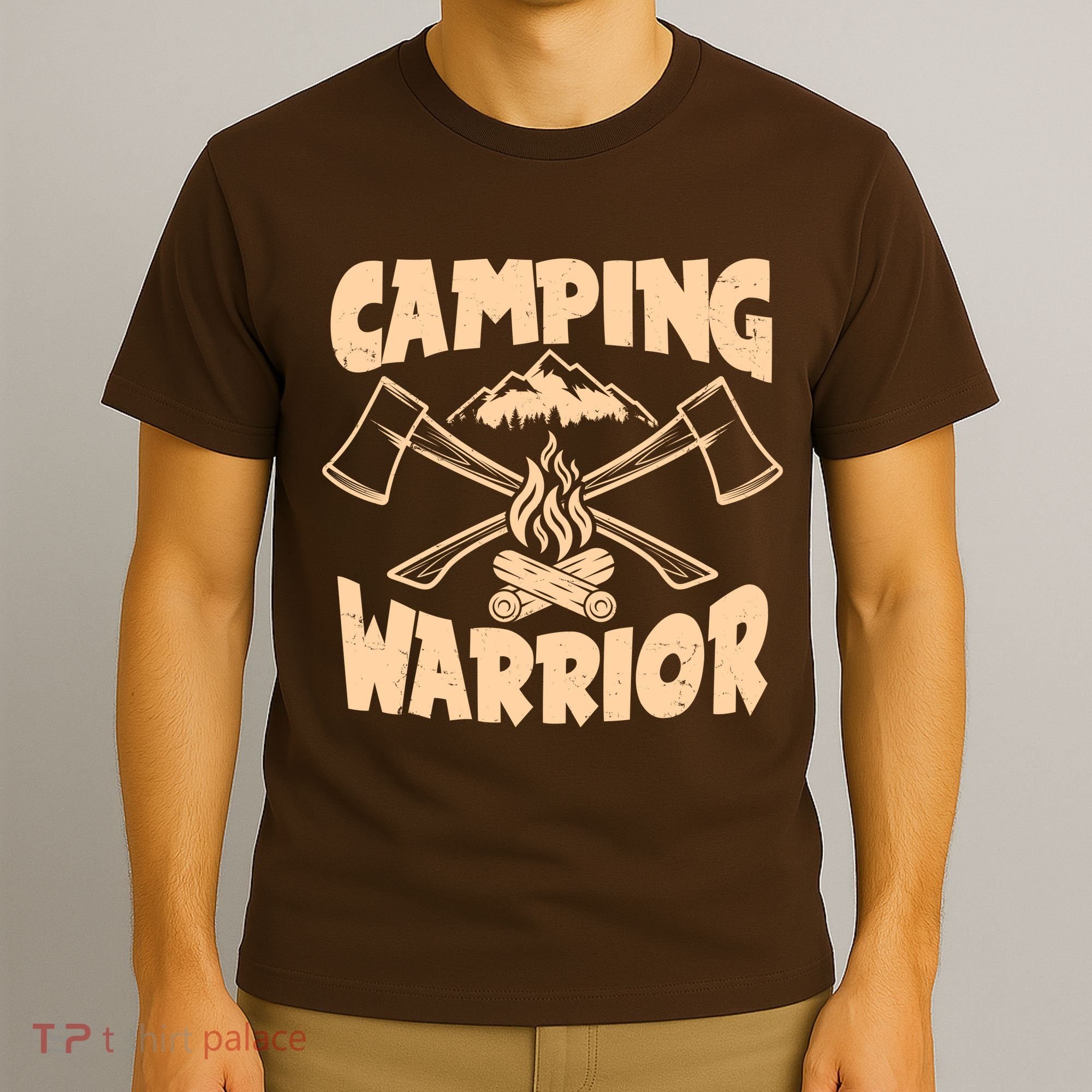 Vintage Camping Warrior Lumberjack Axes T-Shirt