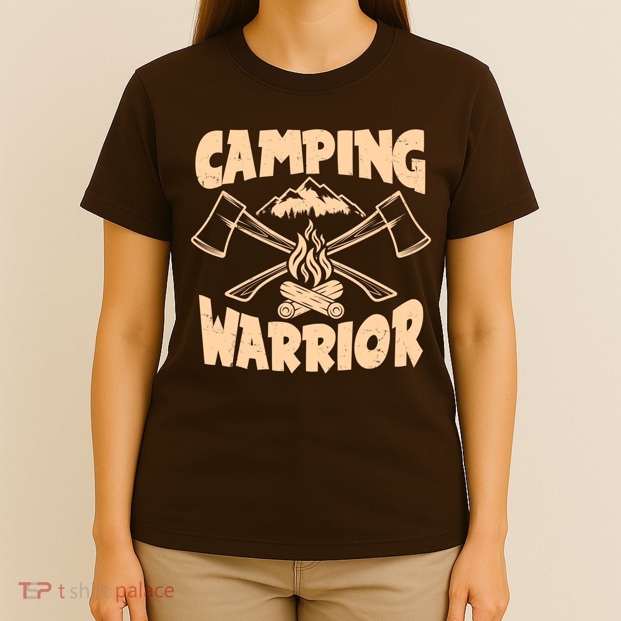 Vintage Camping Warrior Lumberjack Axes T-Shirt