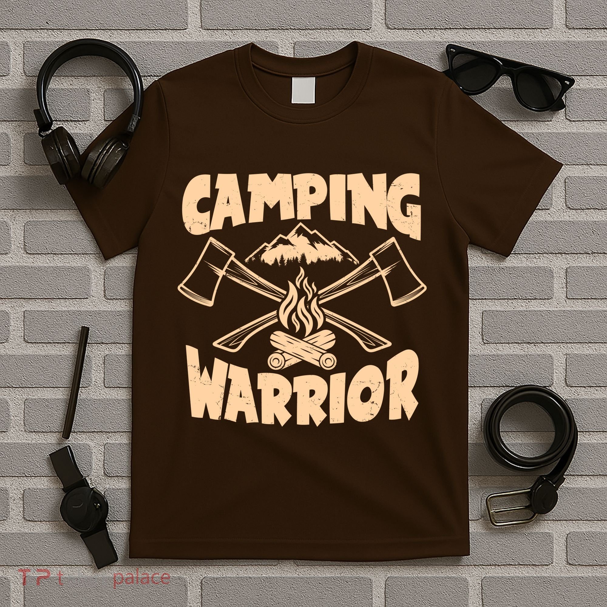 Vintage Camping Warrior Lumberjack Axes T-Shirt