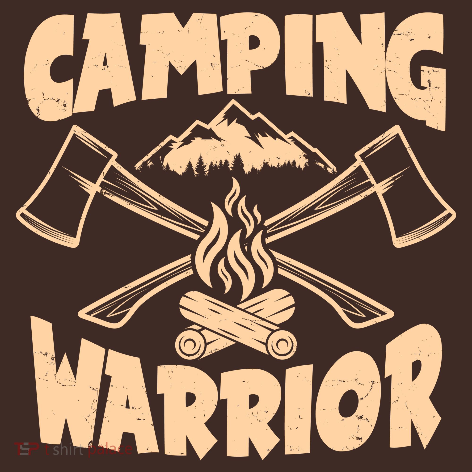 Vintage Camping Warrior Lumberjack Axes T-Shirt