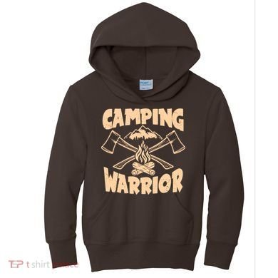 Vintage Camping Warrior Lumberjack Axes Kids Hoodie