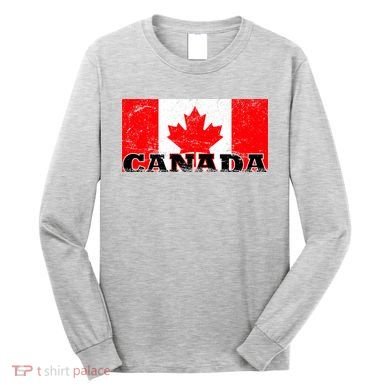 Vintage Canadian Flag Canada Long Sleeve Shirt