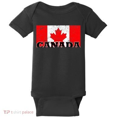 Vintage Canadian Flag Canada Baby Bodysuit