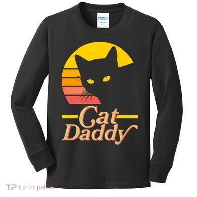 Vintage Cat Daddy Kids Long Sleeve Shirt
