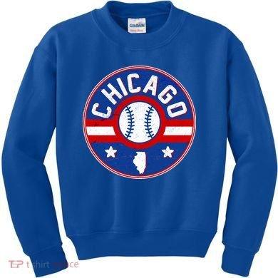 Vintage Chicago Baseball Emblem Kids Sweatshirt