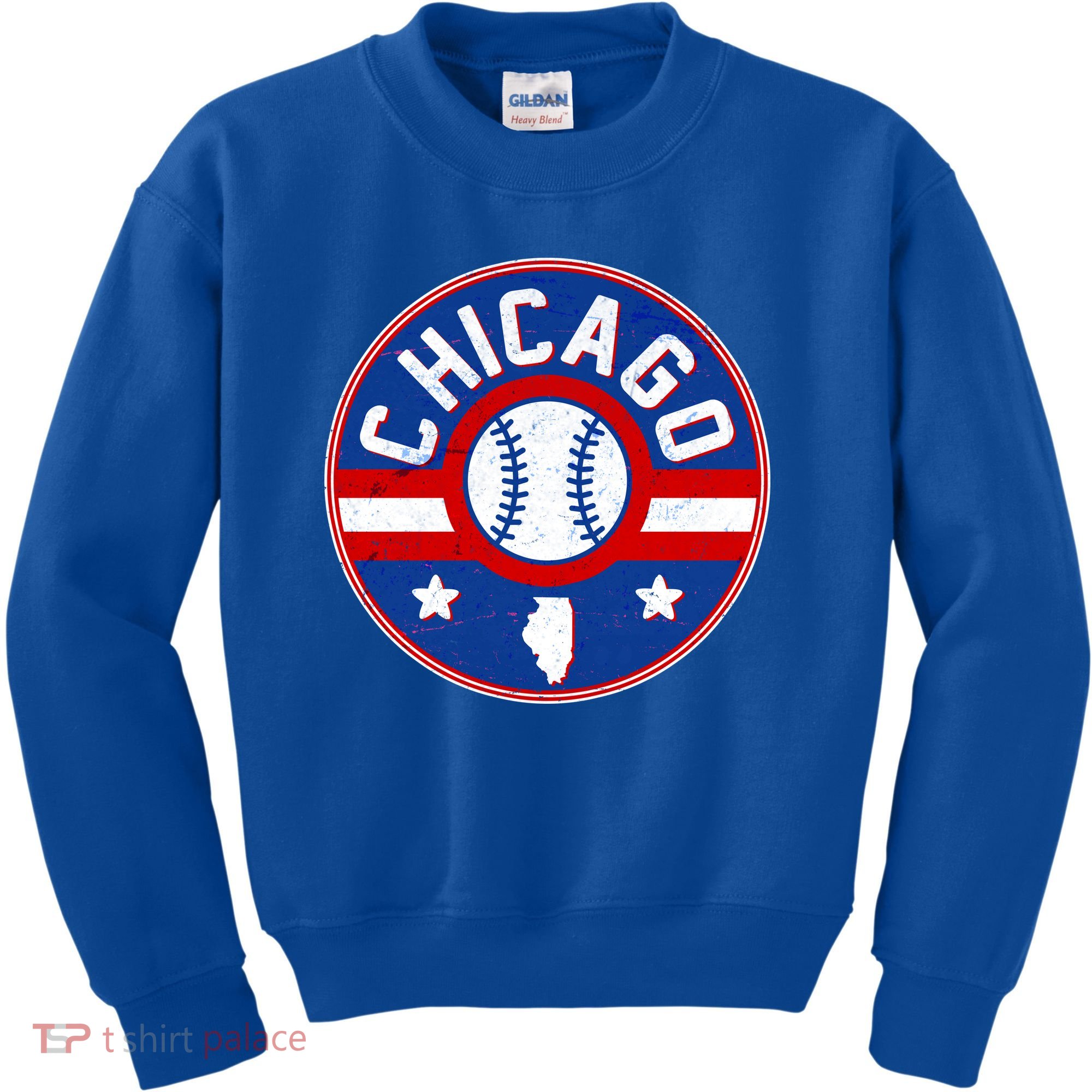 Vintage Chicago Baseball Emblem Kids Sweatshirt