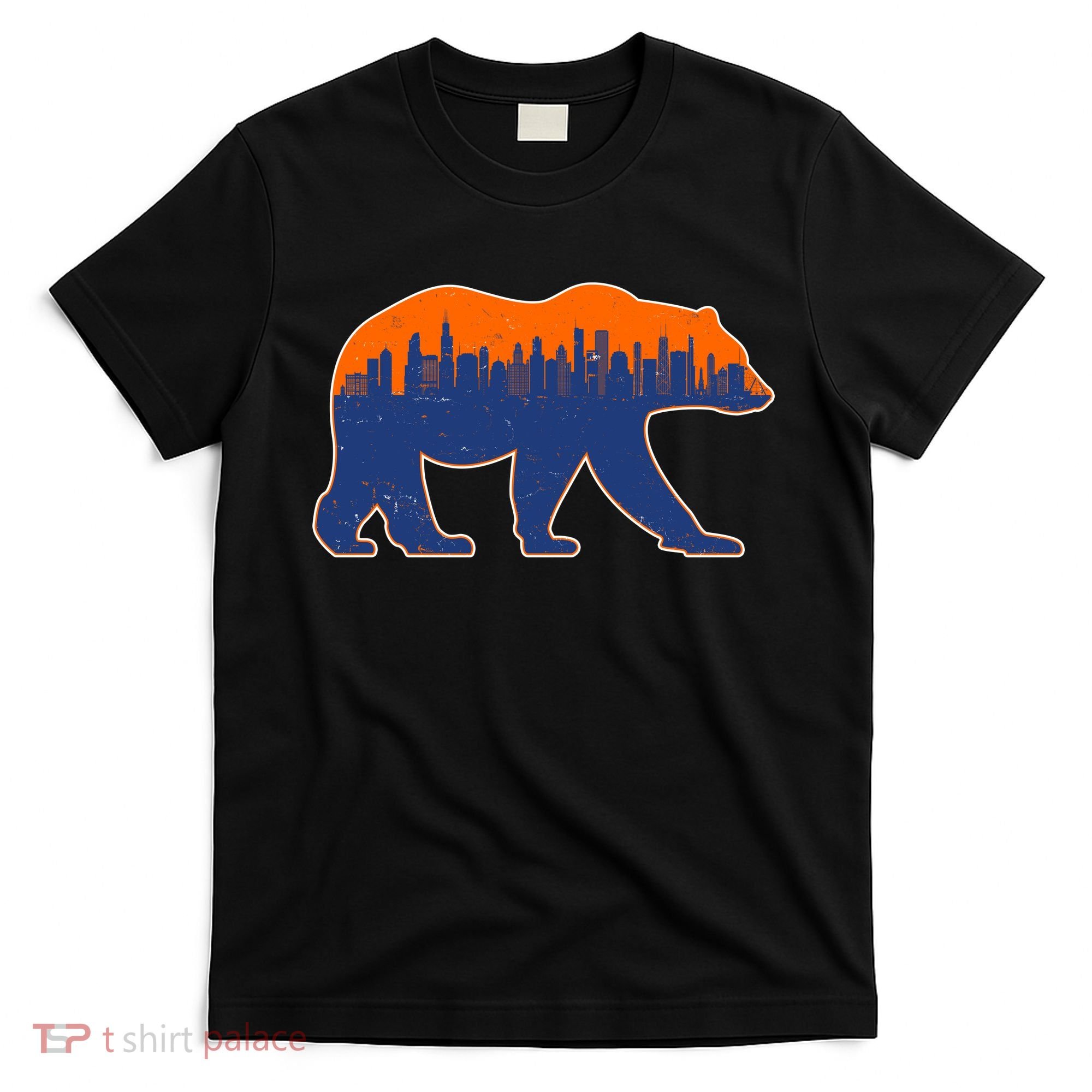 Vintage Chicago Illinois Skyline Bears Football T-Shirt