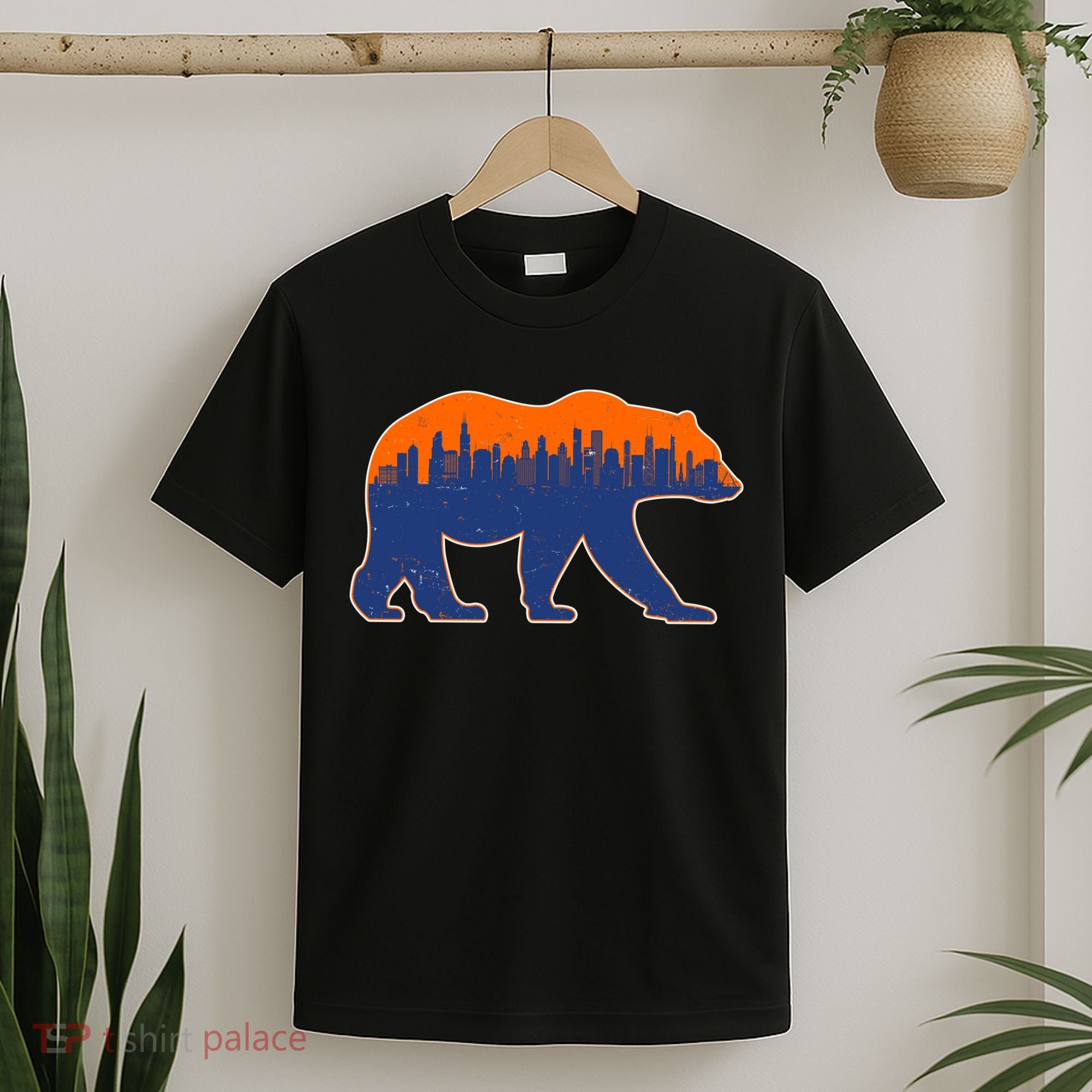Vintage Chicago Illinois Skyline Bears Football T-Shirt