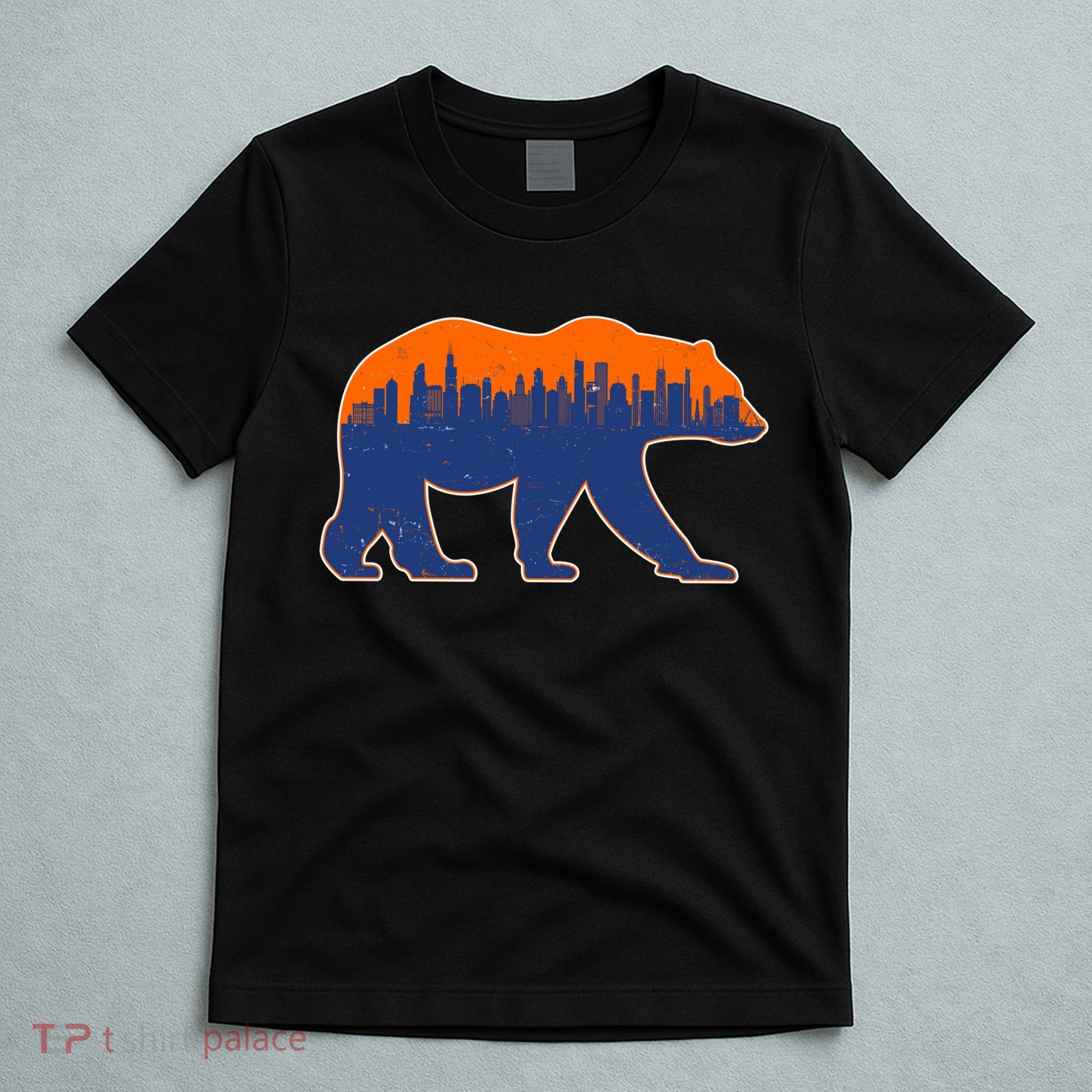 Vintage Chicago Illinois Skyline Bears Football T-Shirt