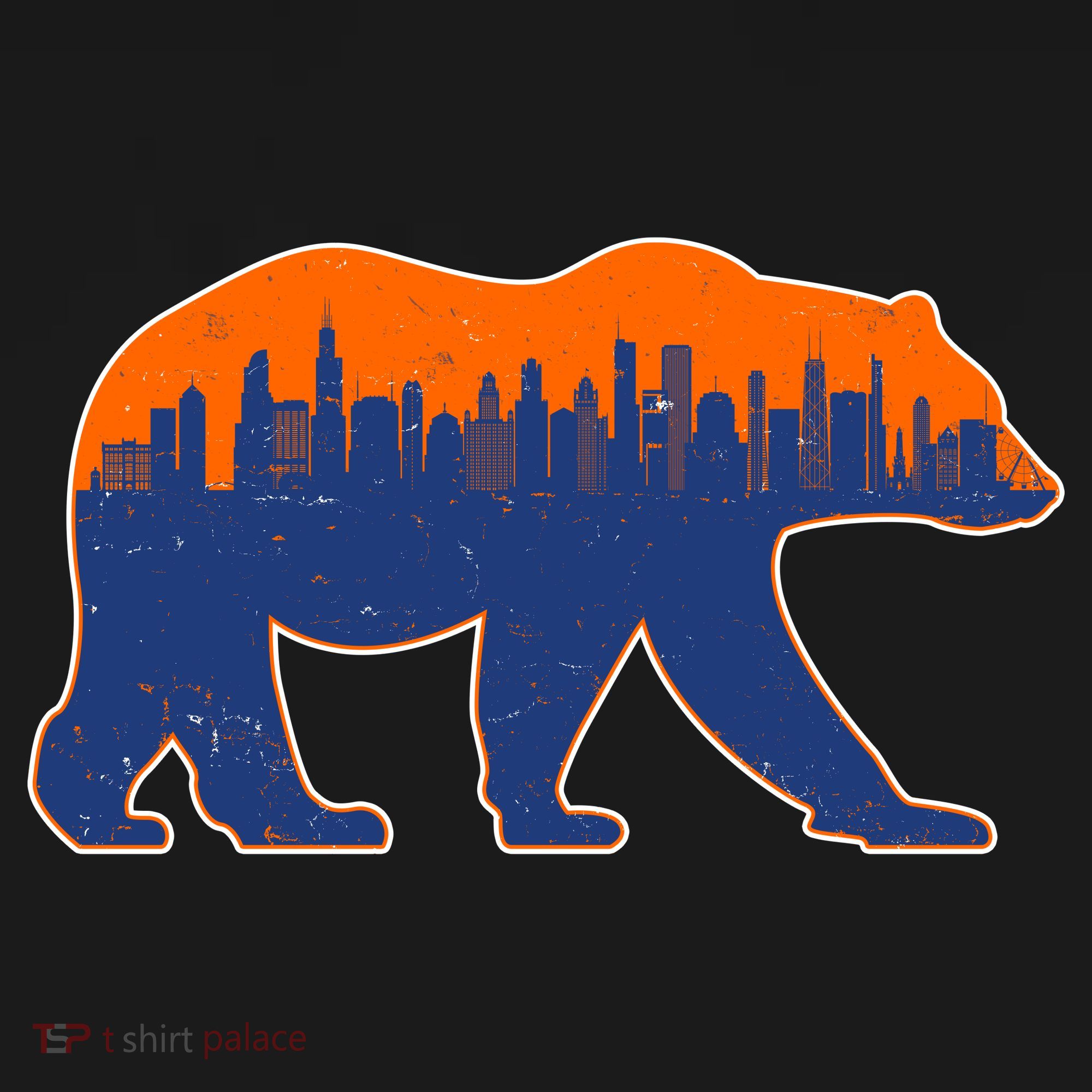 Vintage Chicago Illinois Skyline Bears Football T-Shirt