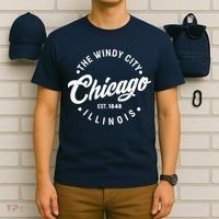 Vintage Chicago The Windy City Illinois EST 1848 T-Shirt thumb 6