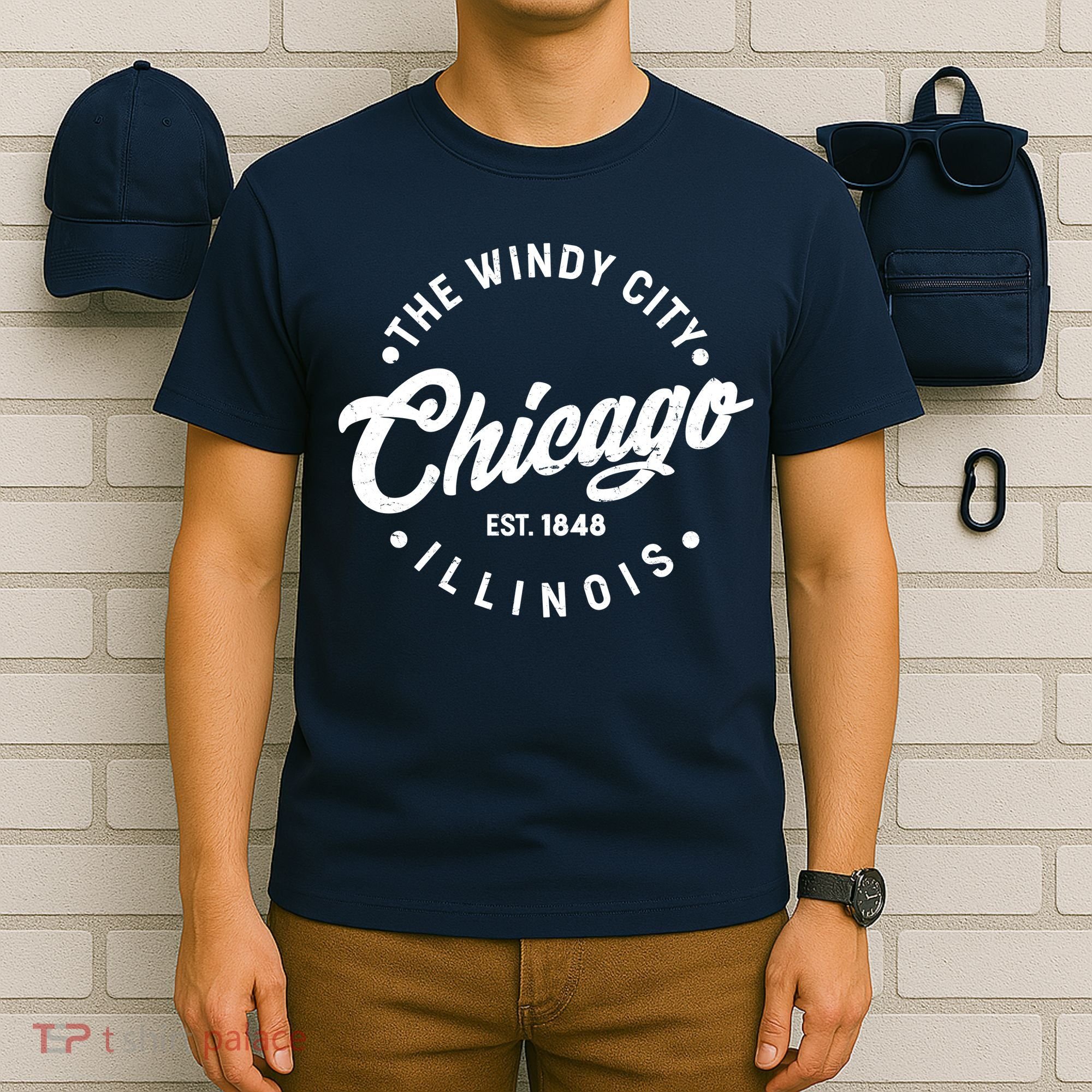 Vintage Chicago The Windy City Illinois EST 1848 T-Shirt