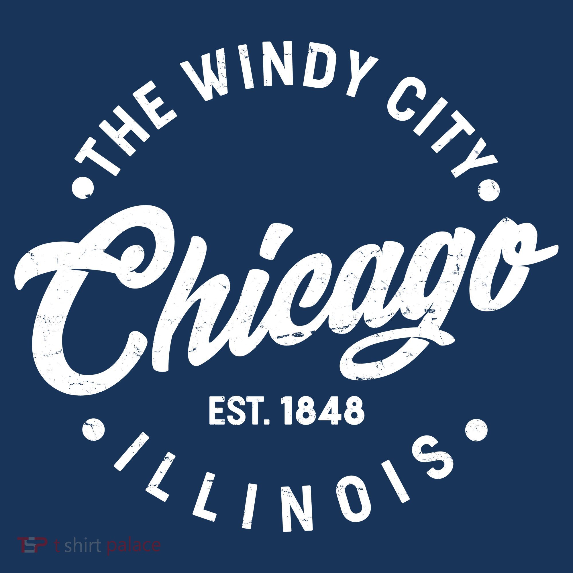 Vintage Chicago The Windy City Illinois EST 1848 T-Shirt