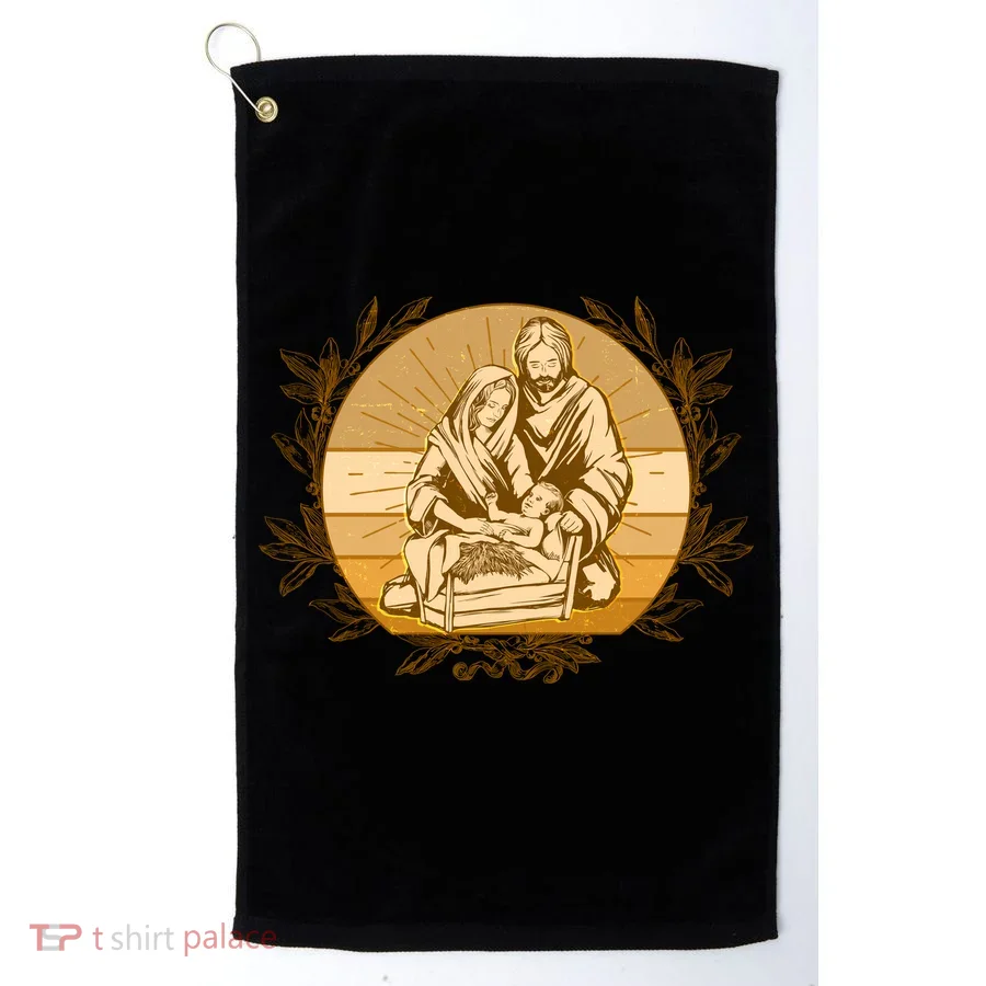 Vintage Christmas Nativity Scene Golf Towel