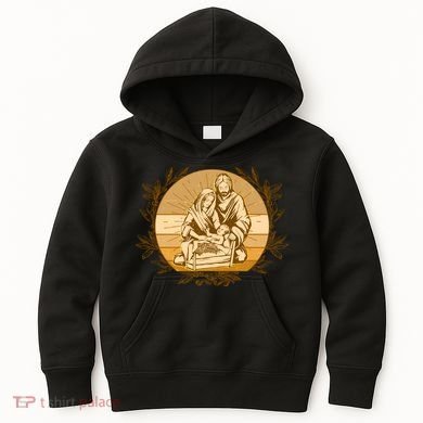 Vintage Christmas Nativity Scene Kids Hoodie