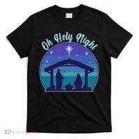 Vintage Christmas Oh Holy Night Nativity Scene T-Shirt thumb 0