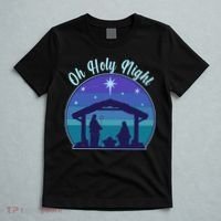 Vintage Christmas Oh Holy Night Nativity Scene T-Shirt thumb 5