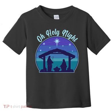 Vintage Christmas Oh Holy Night Nativity Scene Toddler T-Shirt