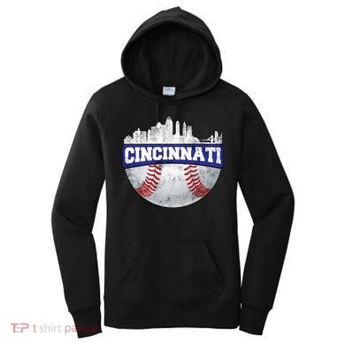 Vintage Cincinnati Ohio Baseball City Women's Hoodie