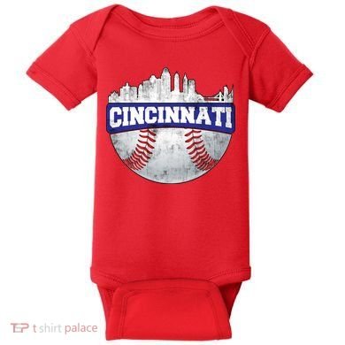 Vintage Cincinnati Ohio Baseball City Baby Bodysuit