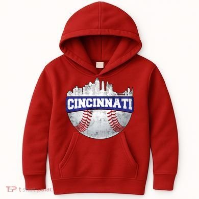 Vintage Cincinnati Ohio Baseball City Kids Hoodie