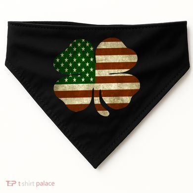 Vintage Clover Irish American Flag USA-Made Doggie Bandana