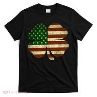 Vintage Clover Irish American Flag T-Shirt thumb 0