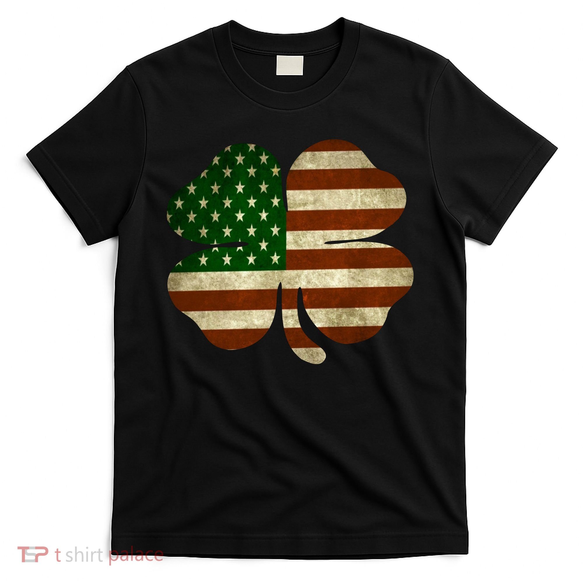 Vintage Clover Irish American Flag T-Shirt