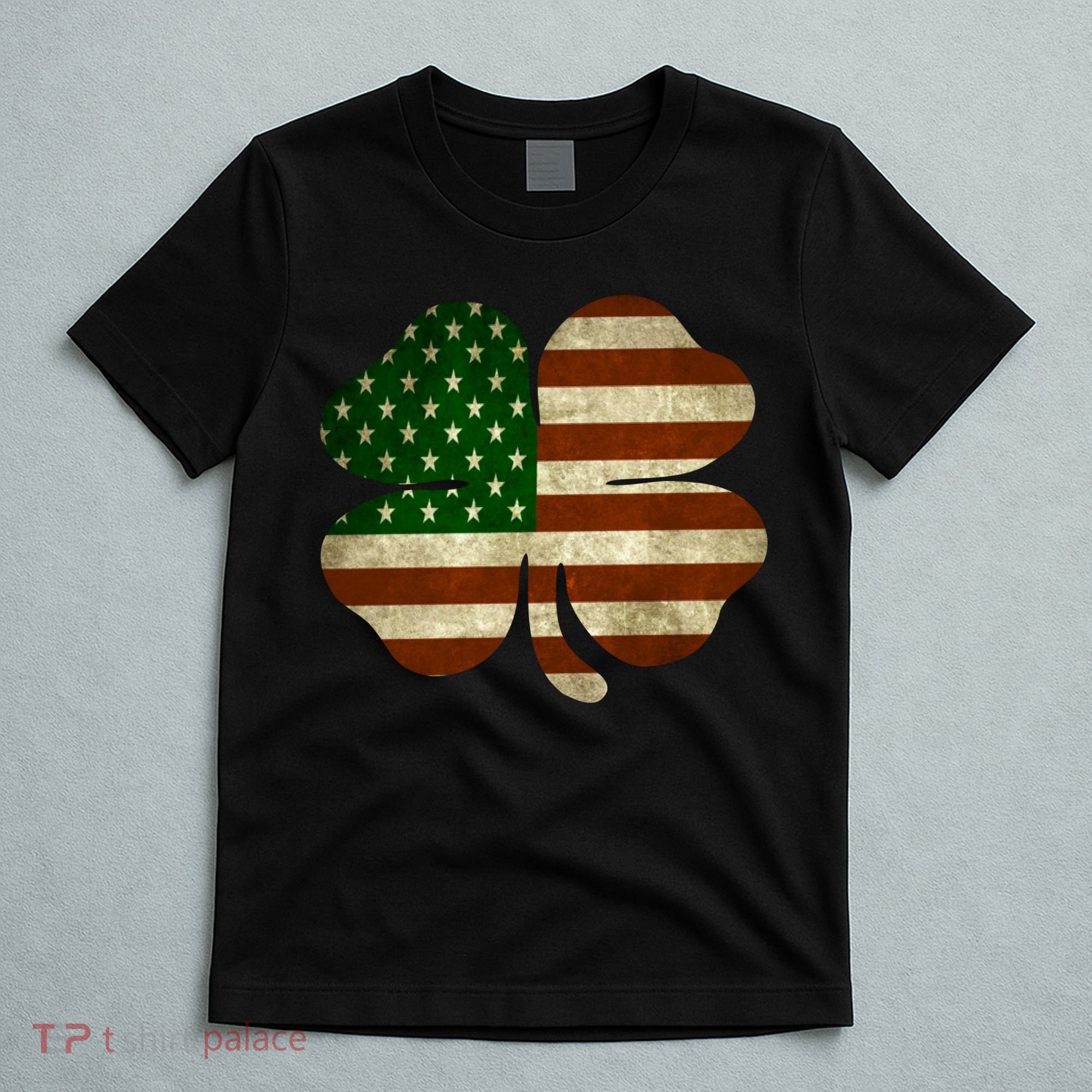 Vintage Clover Irish American Flag T-Shirt