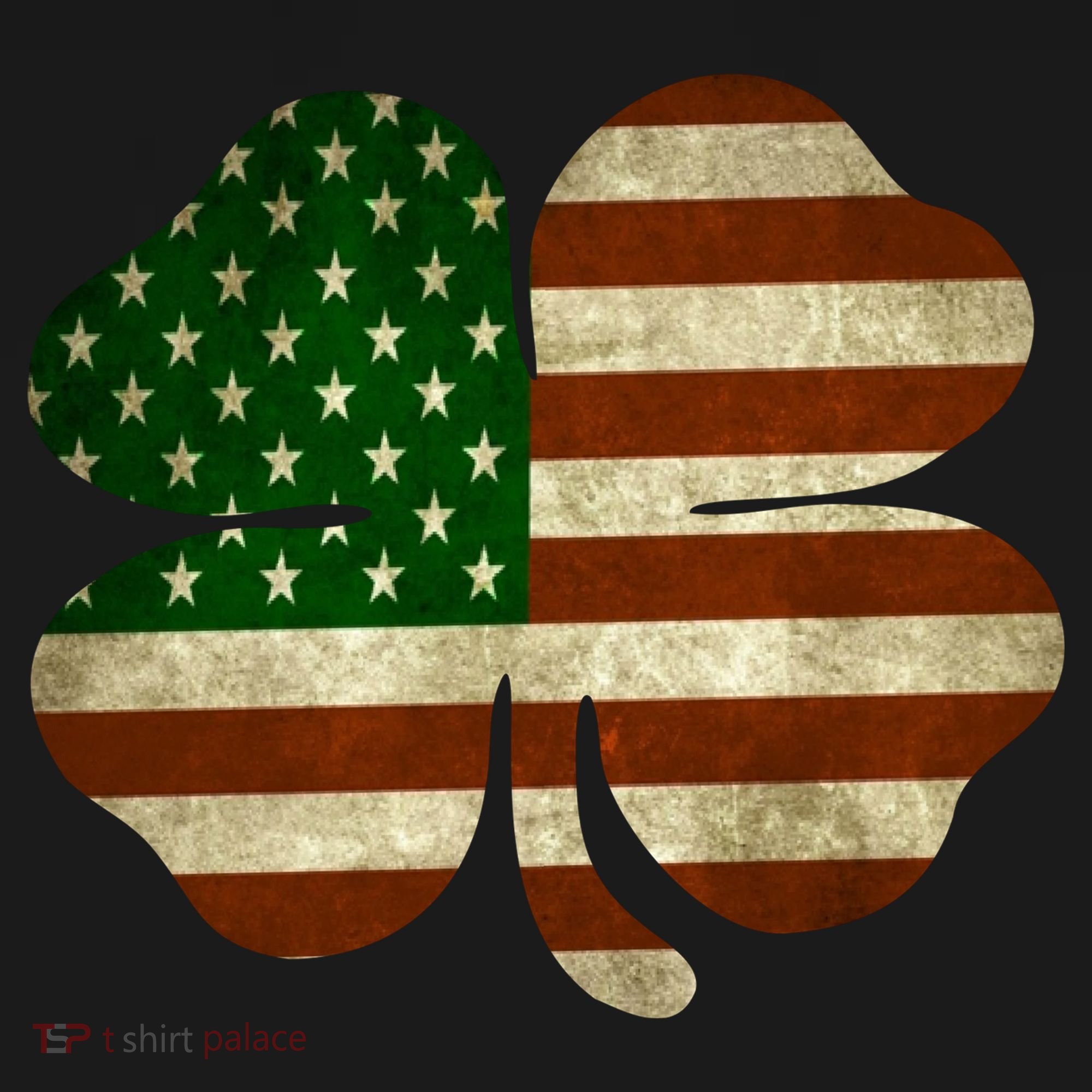 Vintage Clover Irish American Flag Button