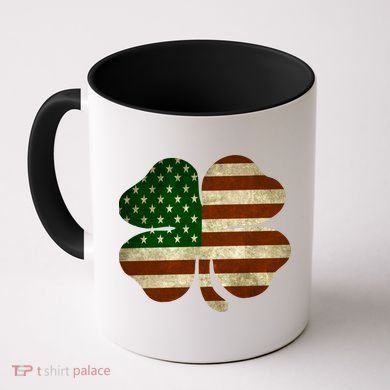 Vintage Clover Irish American Flag Coffee Mug
