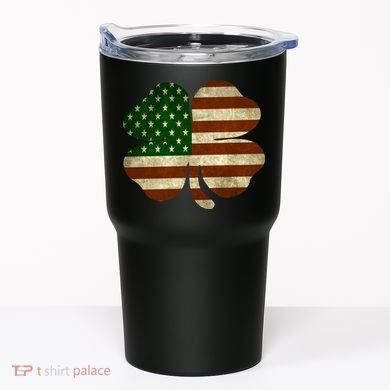 Vintage Clover Irish American Flag Tumbler