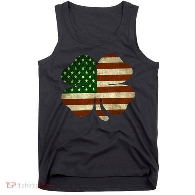 Vintage Clover Irish American Flag Tank Top