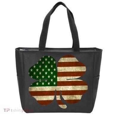 Vintage Clover Irish American Flag Tote Bag