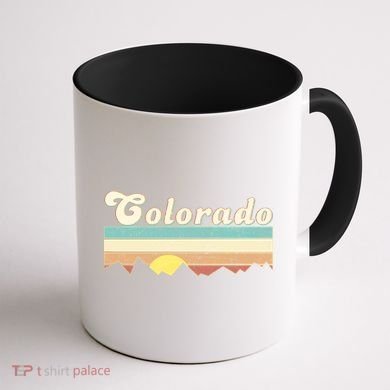 Vintage Colorado Mountain Sunset Coffee Mug back