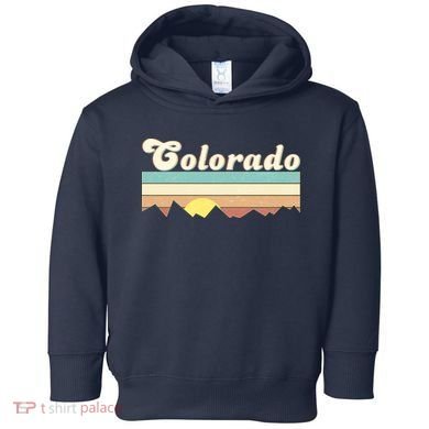 Vintage Colorado Mountain Sunset Toddler Hoodie