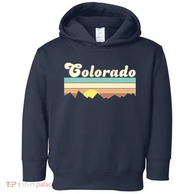 Vintage Colorado Mountain Sunset Toddler Hoodie