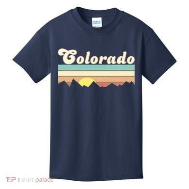 Vintage Colorado Mountain Sunset Kids T-Shirt