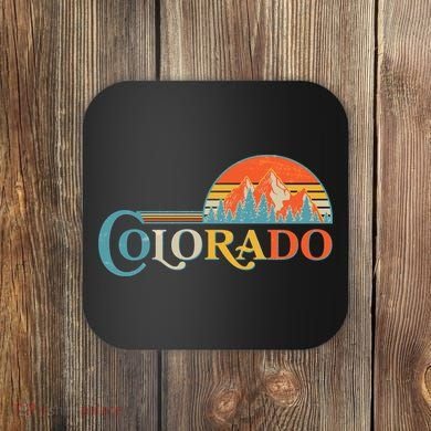 Vintage Colorado Retro Colors Sun Mountains Coaster