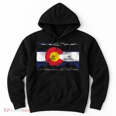 Vintage Colorado Skyline Flag Hoodie