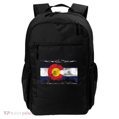 Vintage Colorado Skyline Flag Backpack