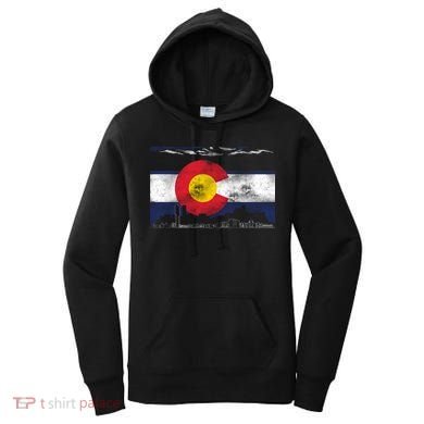 Vintage Colorado Skyline Flag Women's Hoodie