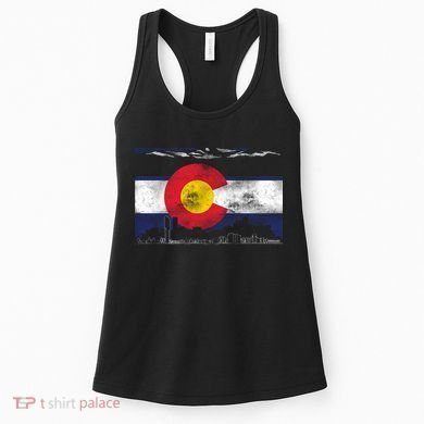Vintage Colorado Skyline Flag Women's Tank Top