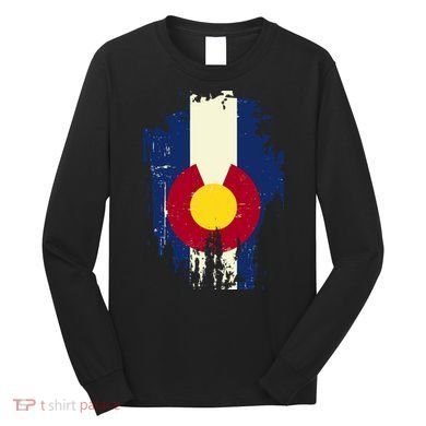 Vintage Colorado State Upside Down Flag Long Sleeve Shirt