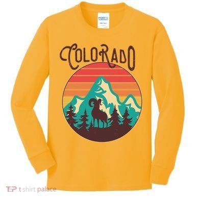 Vintage Colorado Wilderness Emblem Kids Long Sleeve Shirt
