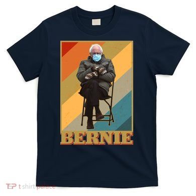 Vintage Colorful Bernie Sanders Mittens Meme T-Shirt
