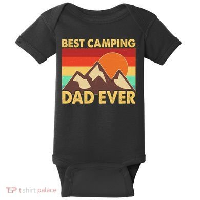 Vintage Colors Best Camping Dad Ever Baby Bodysuit